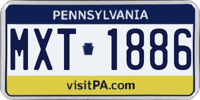 PA license plate MXT1886