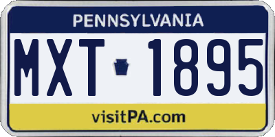 PA license plate MXT1895