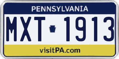 PA license plate MXT1913