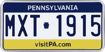 PA license plate MXT1915