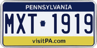 PA license plate MXT1919