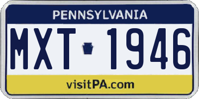 PA license plate MXT1946