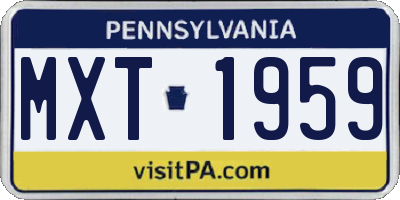 PA license plate MXT1959