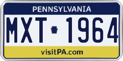 PA license plate MXT1964