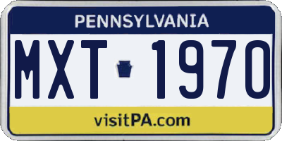PA license plate MXT1970