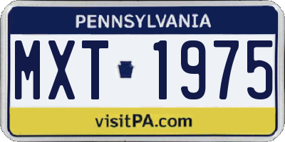 PA license plate MXT1975