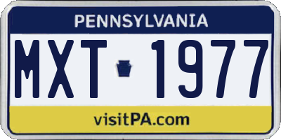PA license plate MXT1977
