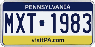 PA license plate MXT1983