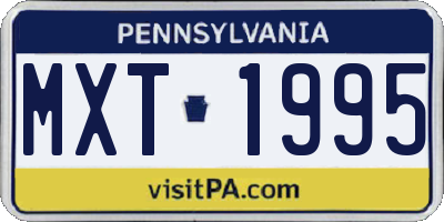 PA license plate MXT1995