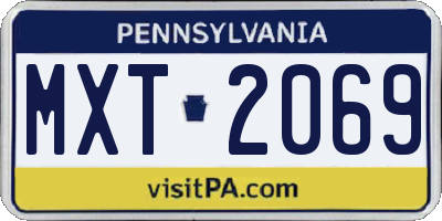 PA license plate MXT2069