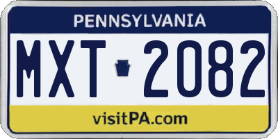 PA license plate MXT2082