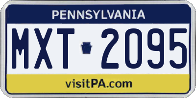 PA license plate MXT2095