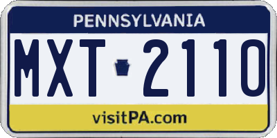 PA license plate MXT2110