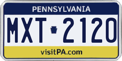 PA license plate MXT2120