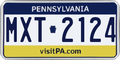 PA license plate MXT2124