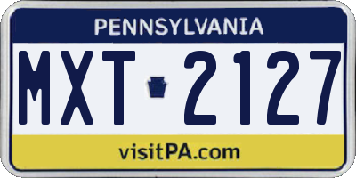 PA license plate MXT2127