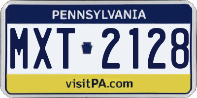 PA license plate MXT2128