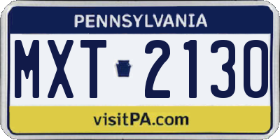PA license plate MXT2130