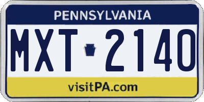 PA license plate MXT2140