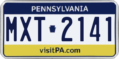PA license plate MXT2141