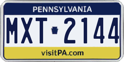 PA license plate MXT2144