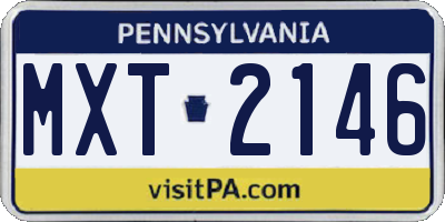 PA license plate MXT2146