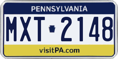 PA license plate MXT2148