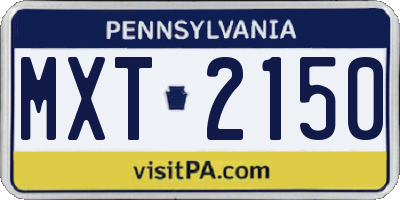 PA license plate MXT2150