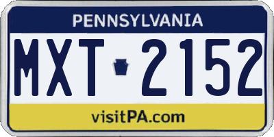 PA license plate MXT2152