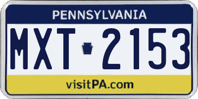 PA license plate MXT2153