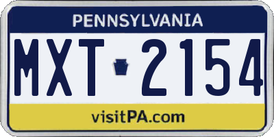 PA license plate MXT2154