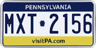 PA license plate MXT2156