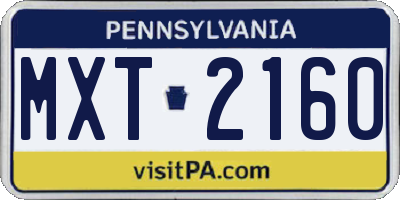 PA license plate MXT2160