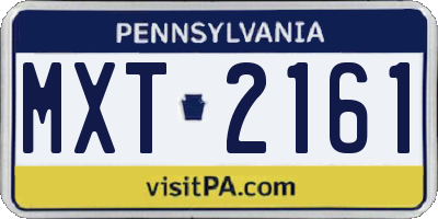 PA license plate MXT2161
