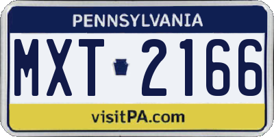 PA license plate MXT2166
