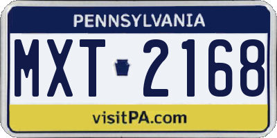 PA license plate MXT2168