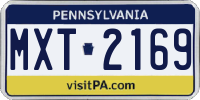 PA license plate MXT2169