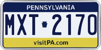 PA license plate MXT2170