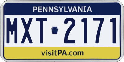 PA license plate MXT2171
