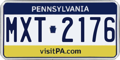 PA license plate MXT2176