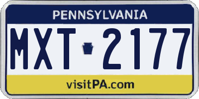PA license plate MXT2177