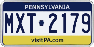 PA license plate MXT2179