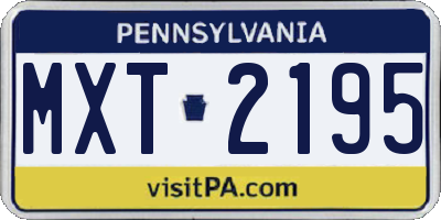 PA license plate MXT2195