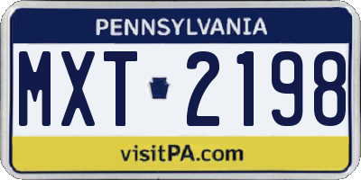PA license plate MXT2198