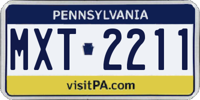 PA license plate MXT2211