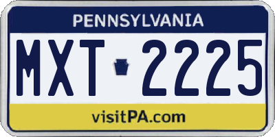 PA license plate MXT2225