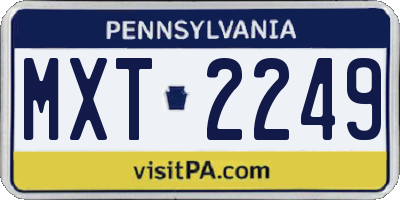 PA license plate MXT2249