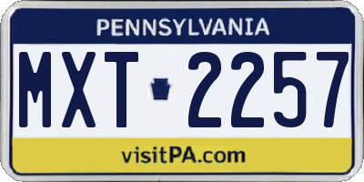 PA license plate MXT2257