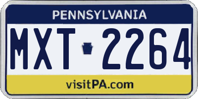 PA license plate MXT2264