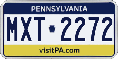 PA license plate MXT2272